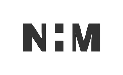 Obraz premium NHM logo design. Initial letter N H M bold font style for tech startups, consulting, corporate branding. Creative company name, headlines typography identity, trendy logotype.