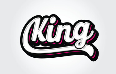 King Hand Lettering Typography Graffiti Template