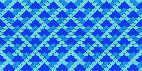 Fototapeta premium Seamless vibrant blue and turquoise scale pattern. Perfect for textile design, website backgrounds, or any project needing a playful, aquatic feel.