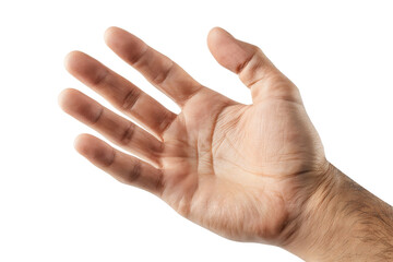 Open hand gesture close-up view