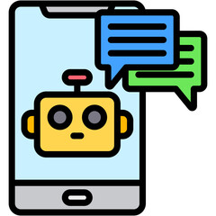 Chatbot Colour Icon Vector Illustration