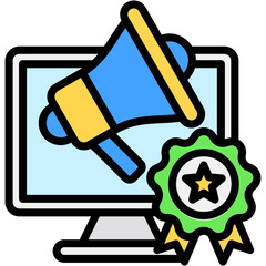 Brand Awareness Colour Icon Vector Illustration