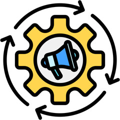 Marketing Automation Colour Icon Vector Illustration