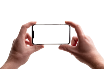 Hands holding smartphone close-up