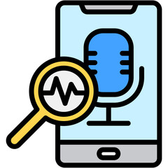 Voice Search Optimization Colour Icon Vector Illustration