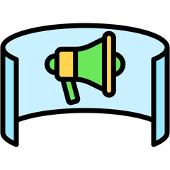 Augmented Reality Marketing Colour Icon Vector Illustration