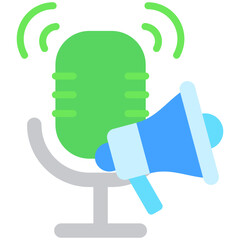 Podcast Marketing Fill Icon Vector Illusrtation