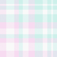 Doodle plaid fabric vector, manufacturing texture textile background. Wallpaper seamless tartan pattern check in light and white colors.