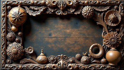 Intricate wooden carvings adorn antique articles , glyph, artisan