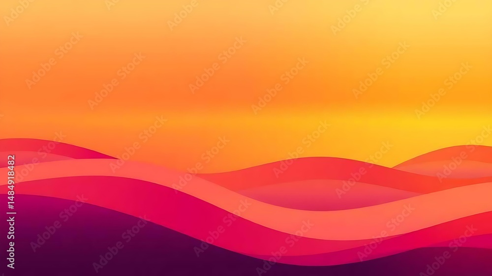 Poster smooth abstract background with warm gradient waves, minimal flat design, elegant and perfect for te