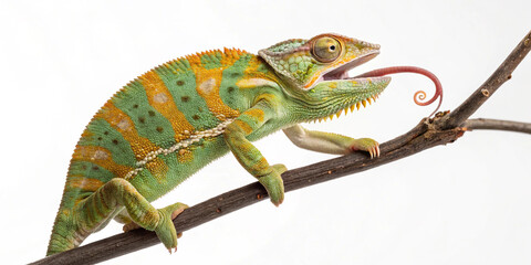 chameleon on a white background