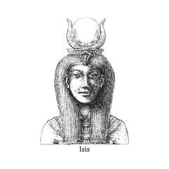 Isis, the Egyptian goddess, illustration in vector