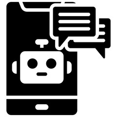 Chatbot Solid Icon Vector Illustration