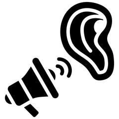 Social Listening Solid Icon Vector Illustration