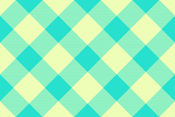 Vibrant teal and pale yellow diagonal plaid pattern.  Perfect for backgrounds, textiles, or playful designs.  This cheerful, geometric texture evokes feelings of freshness and optimism.