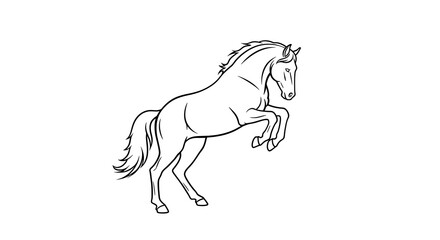 Rearing Majesty: Line Art Elegance