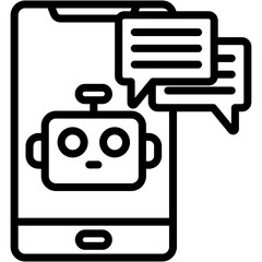 Chatbot Lineal Icon Vector Illustration