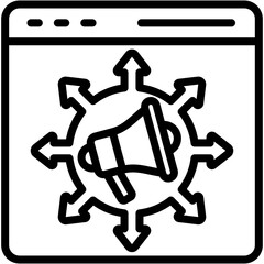 Inbound Marketing Lineal Icon Vector Illustration