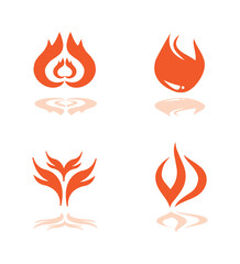 Set Icon Flames full color