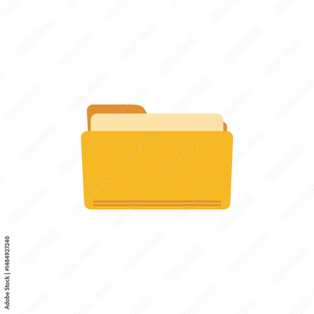 Poster open folder with documents icon isolated on white background