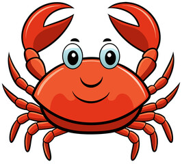 cartoon crab cartoon on white background
