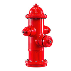 A vibrant red fire hydrant stands prominently on transparent background