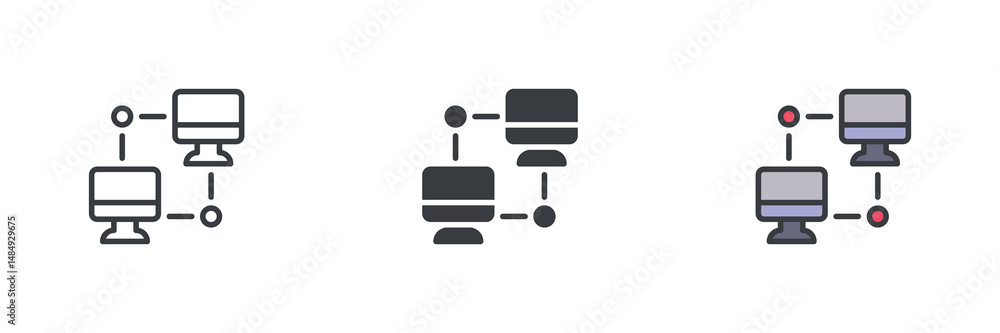 Aufkleber local network different style icon set