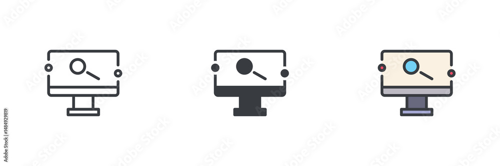 Poster online search different style icon set
