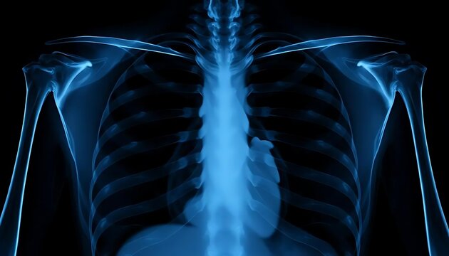 Standard Chest X-ray of Adult Male This chest X-ray offers a clear view of the thoracic cavity, useful for studying normal anatomy and identifying potential pathologies.