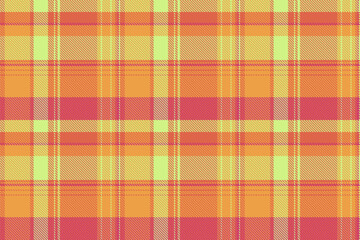 Cutout pattern texture fabric, amazing check seamless vector. Creative background textile plaid tartan in red and orange colors.