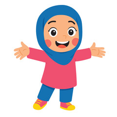 Girl in hijab beaming with a radiant smile, perfect for diverse marketing campaigns celebrating joy, happiness, and cultural diversity