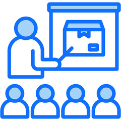 Product Demo Blue Icon Vector Illustration