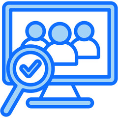 Referral Sales Blue Icon Vector Illustration