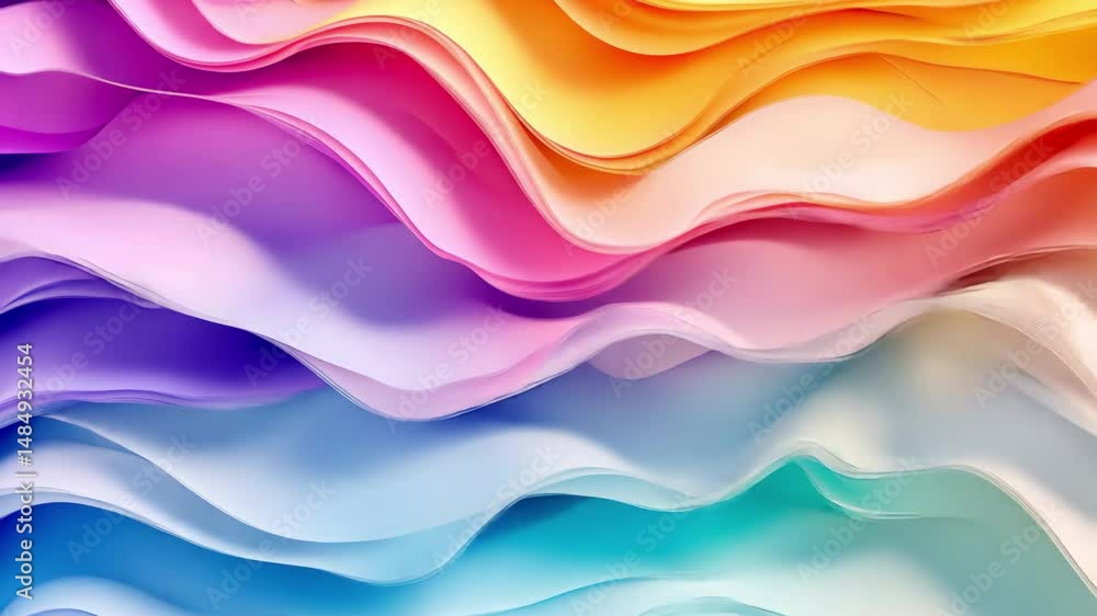 Aufkleber colorful abstract wave pattern showcasing vibrant hues and fluid design, animated abstract colorful 