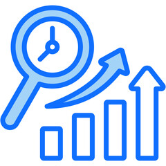 Sales Efficiency Blue Icon Vector Illustration
