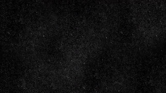 Abstract halftone grunge monochrome background. Scratched damaged dynamic dotted dirty texture surface in trendy vintage stop motion style. Seamless loop animation.