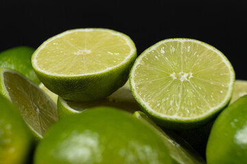 Healthy Lime Halves with Vibrant Color
