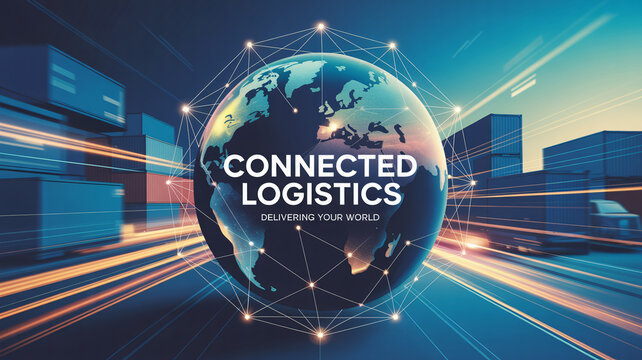 Connected logistics poster for seamless delivery promotion and branding