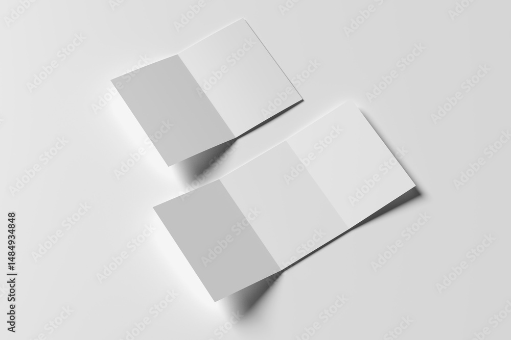 Poster realistic trifold standard leaflet editable mockup for layout presentation