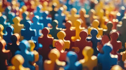 Puzzle pieces fitting together with people around stock photo --ar 16:9 --raw --v 6 Job ID: 4a895669-c975-4d4d-8339-13927279cdba