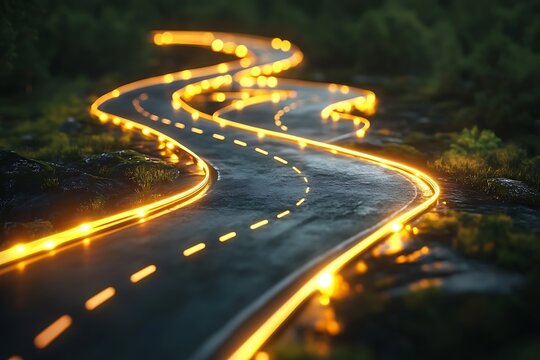 **Roadmap Shifting And Re-Routing With Glowing Nodes, Agile Flexibility Metaphor, --Ar 3:2 --S 50 --V 6.1 --Raw** - @Darya (Relaxed)