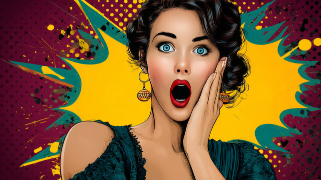 Surprised OMG shocked woman