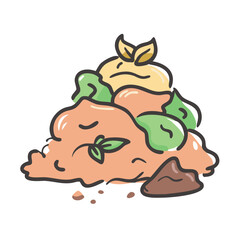 compost heap icon, compost heap vector illustration-simple illustration of compost heap, perfect for compost heap logos and icons