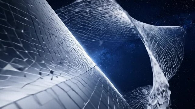 Abstract Futuristic Technology Background With Silver Geometric Pattern And Stars
