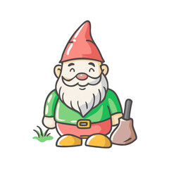 garden gnome icon, garden gnome vector illustration-simple illustration of garden gnome, perfect for garden gnome logos and icons