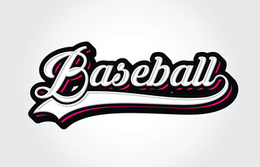 Baseball Hand Lettering Typography Graffiti Template