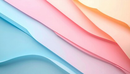 Obraz premium Colorful waves of paper art studio abstract design creative environment aesthetic view visual concept