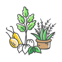 herb garden icon, herb garden vector illustration-simple illustration of herb garden, perfect for herb garden logos and icons