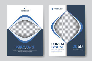 Wave. Set Abstract blue geometric modern annual report flyer Brochure leaflet, the presentation cover, magazine advertising. cover with an abstract background