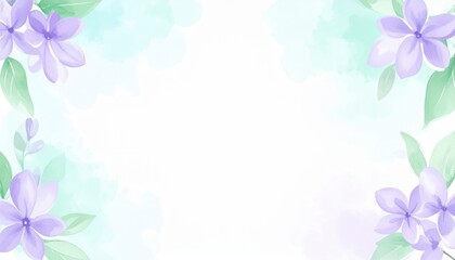 Fototapeta premium Decorative floral border design digital art creative background soft colors elegant concept